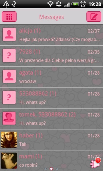 GO SMS Panda Bear Theme - Preview 4