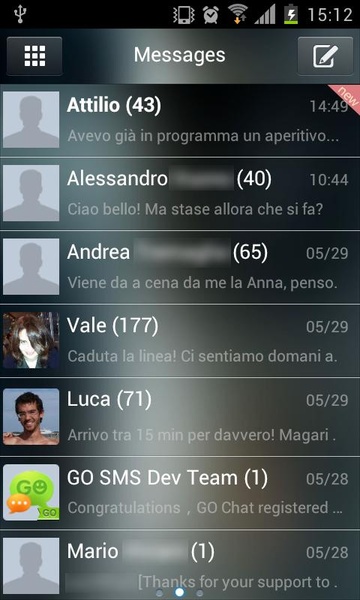 GOSMS Liquid Metal Theme - Preview 3