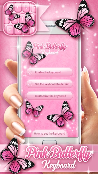 Pink Butterfly Keyboard - Preview 9
