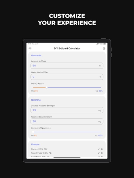 DIY E-Liquid Calculator for Android - Download the APK from Uptodown