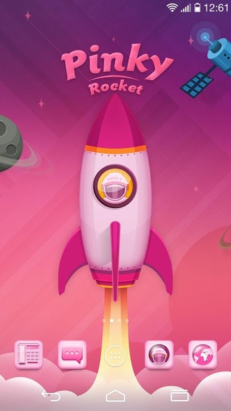 pinky rocket GOLauncher EX Theme - Preview 3