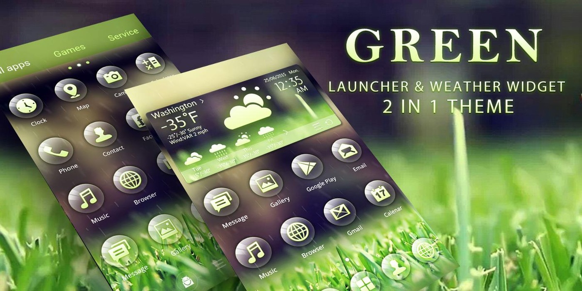 Green GOLauncher EX Weather 2in1 - Preview 1