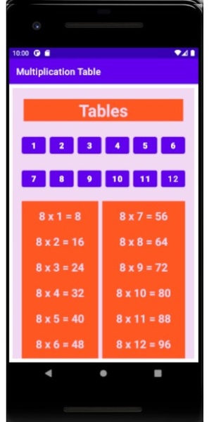 Multiplication Table by Tamer App Developer - Preview 2