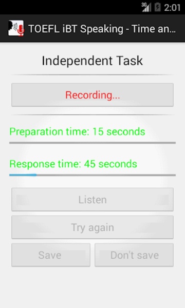 TOEFL iBT Speaking - Time and Record - Preview 3