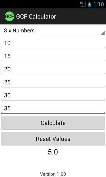 GCF Calculator - Preview 1