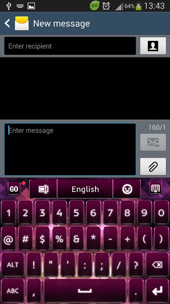 GO Keyboard Pink Black Theme - Preview 5