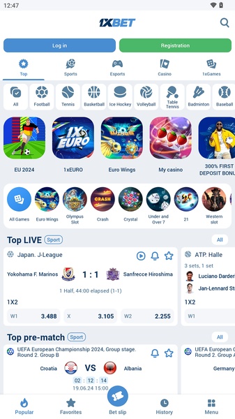 1bet App Mobile View