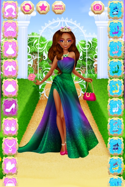 strapless open back dress Pretty Pretty Princess Game