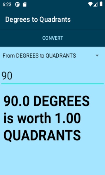 Degrees to Quadrants converter - Preview 4