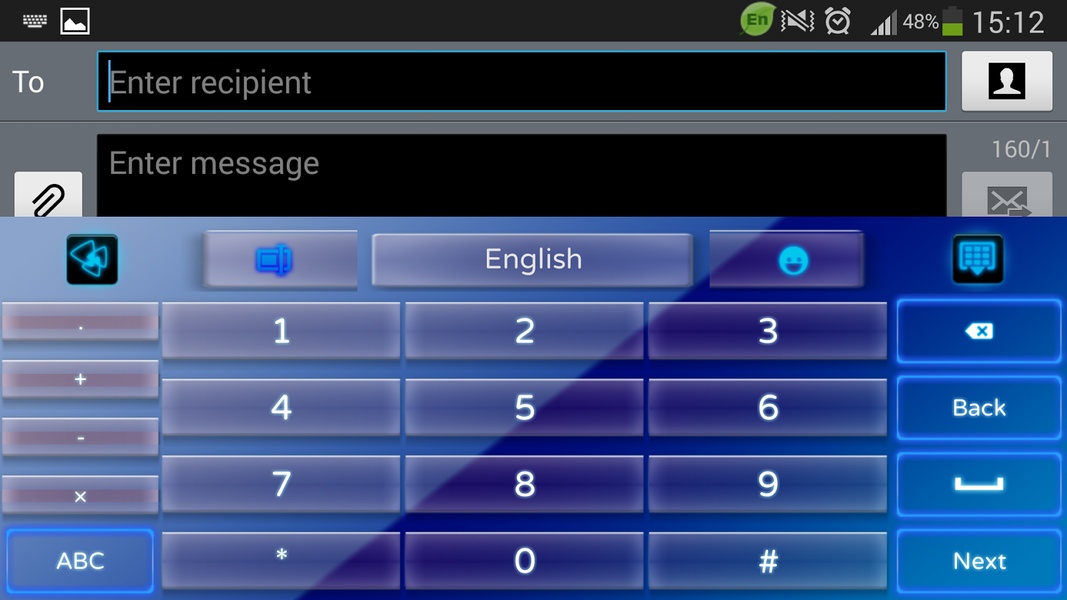 Blue Neon GO Keyboard Theme - Preview 1
