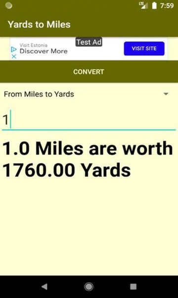 Yards to Miles Converter - Preview 1