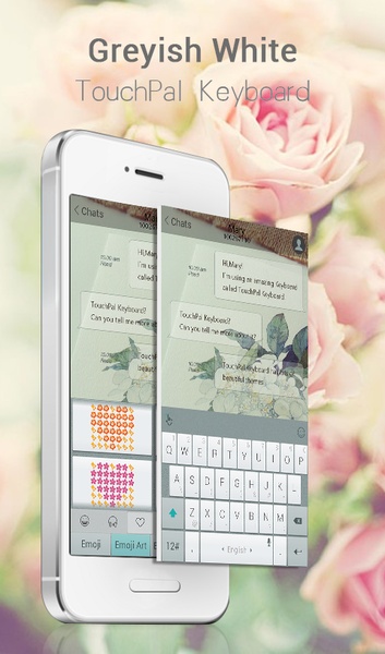 Greyish White TouchPal Theme - Preview 4