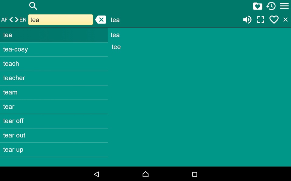 EN-AF Dictionary Free - Preview 2