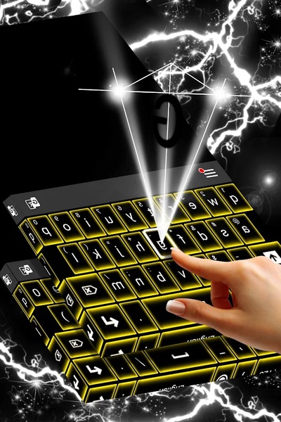 Yellow Neon Keyboard GO - Preview 4