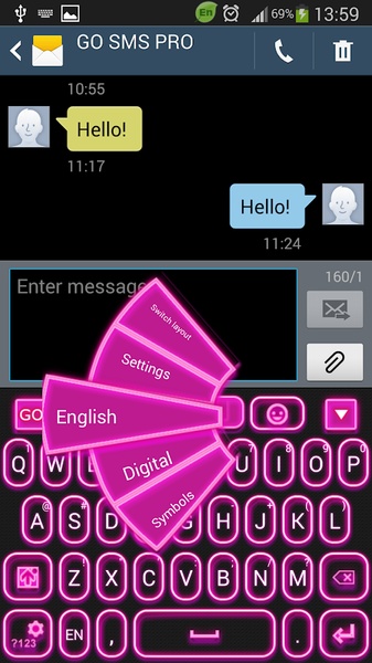 GO Keyboard Pink Glow - Preview 11