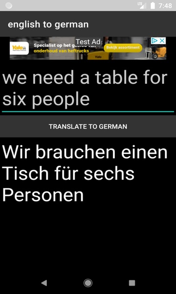 english to german translator - Preview 1