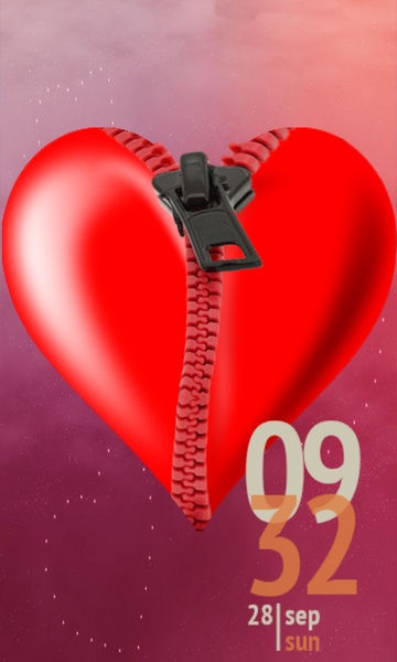 Romantic Heart Zip screenLock - Preview 7