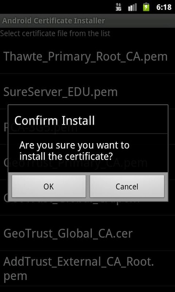 Android Certificate Installer - Preview 3