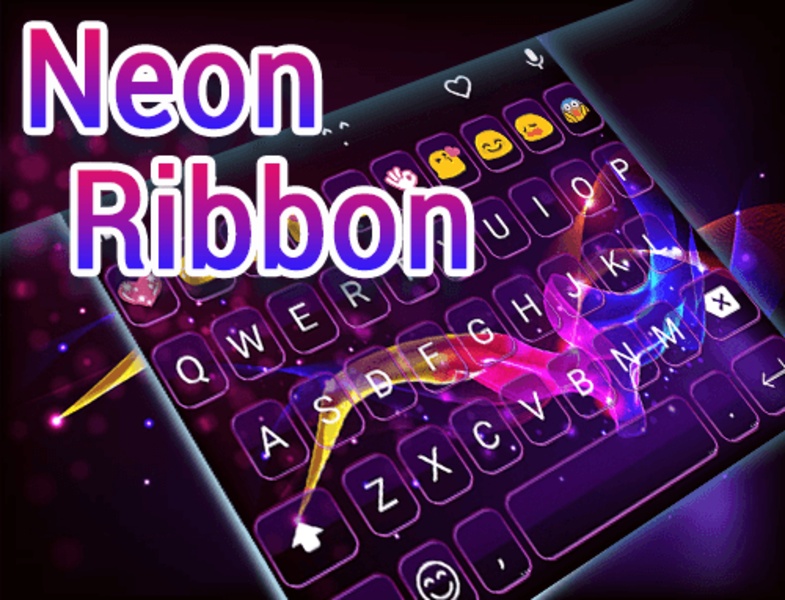 Neon Ribbon Emoji Keyboard - Preview 1