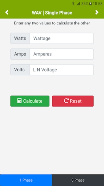 Watts Amps Volts Calculator 3.9.6 UI shots 5