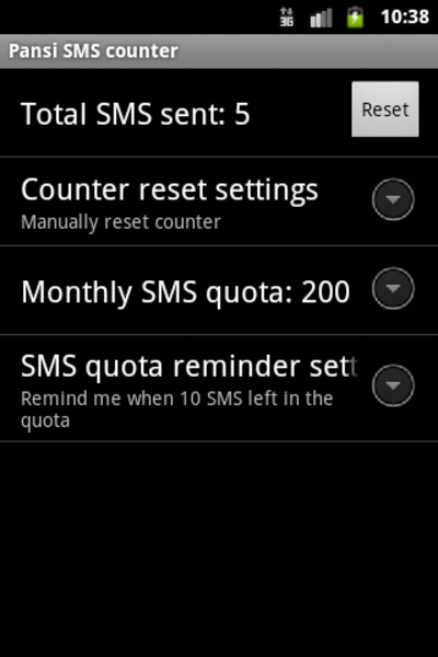 Pansi SMS counter - Preview 2