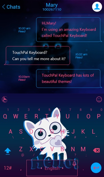 Navy Blue Yogurt TouchPal Theme - Preview 3