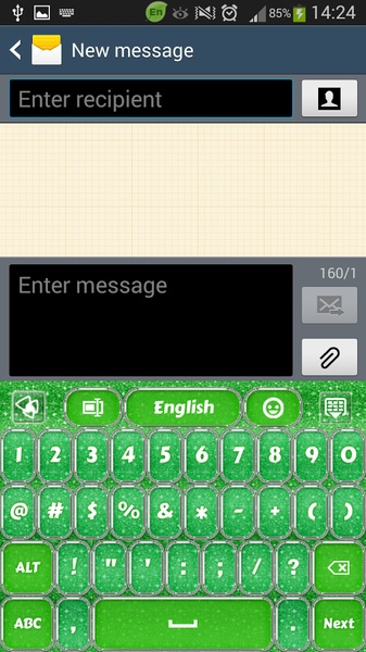 GO Keyboard Green Glitter Theme - Preview 9
