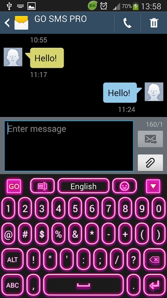 GO Keyboard Pink Glow - Preview 9