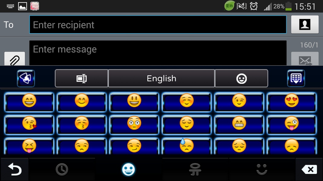 Blue Novelty GO Keyboard Theme - Preview 2