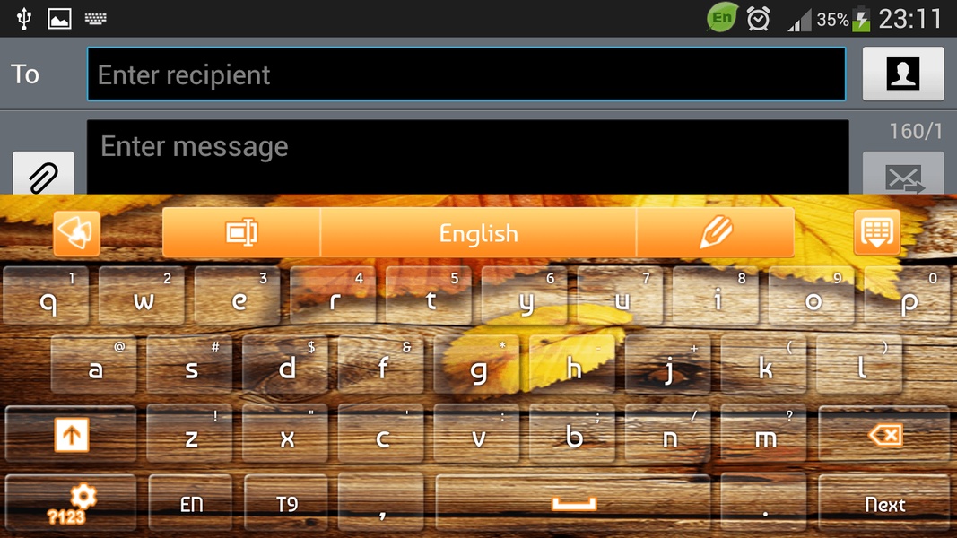 GO Keyboard Orange Autumn Theme - Preview 5