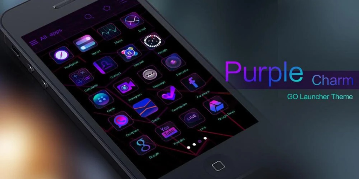 Purple Charm GOLauncher EX Theme - Preview 1