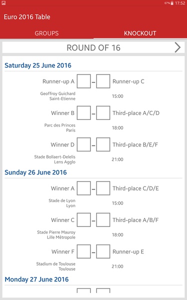 Euro 2016 Table - Preview 4
