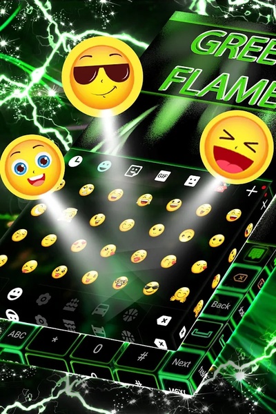Green Flame GO Keyboard theme - Preview 4