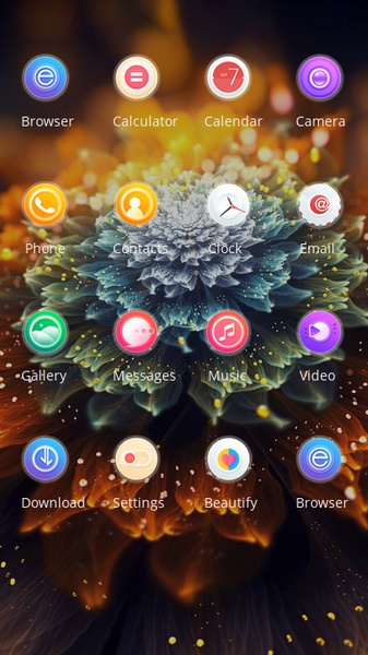 Shiny Golden Beautiful Flower theme - Preview 2