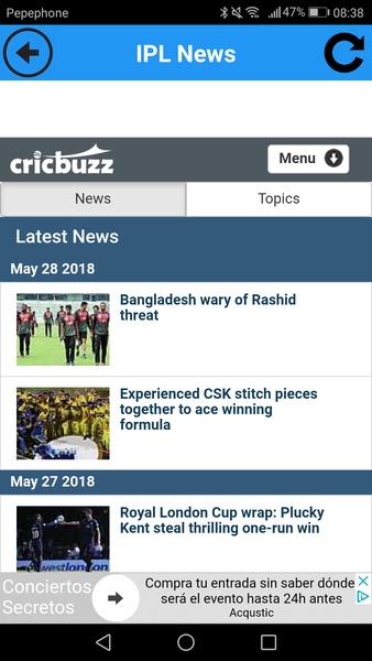 IPL Live Score 2018 | Schedule,Teams,Score - Preview 1