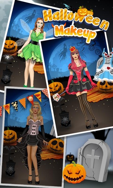 open lace back dress Halloween Makeup Dress Up Game