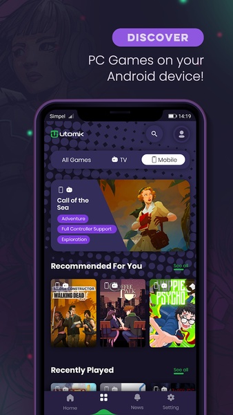 Utomik cloud gaming now available on Android devices