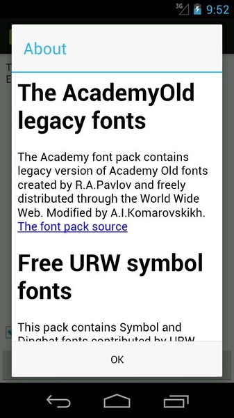 EBookDroid Legacy FontPack - Preview 1