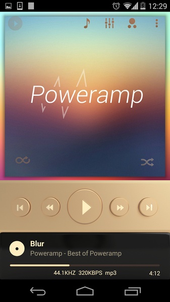 Poweramp Champagne Gold Skin - Preview 4