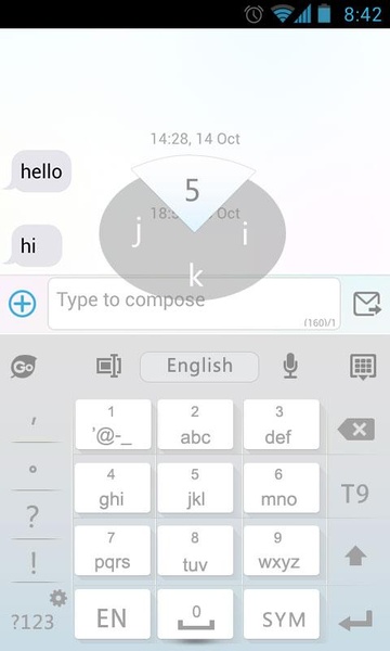 GO Keyboard Flat White Theme - Preview 2