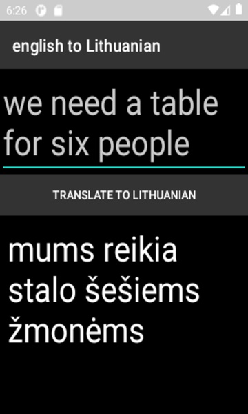 english to Lithuanian translator - Preview 2