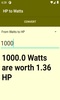 HP to Watts converter screenshot 2