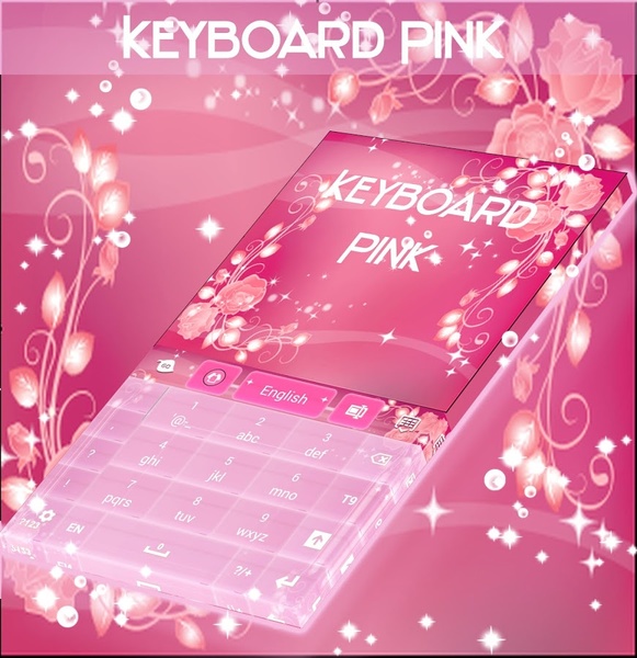 Pink Keyboard Rose Theme - Preview 2
