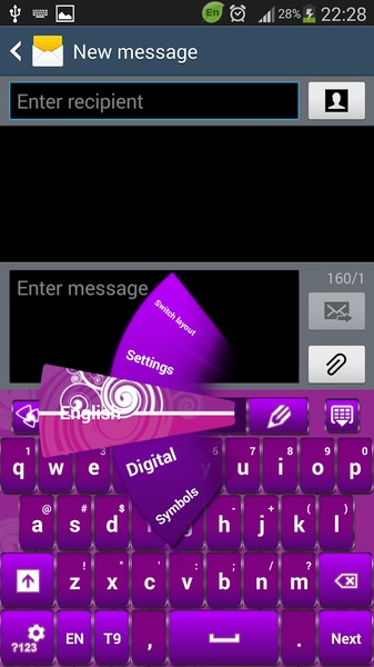 GO Keyboard Purple Light Theme - Preview 10