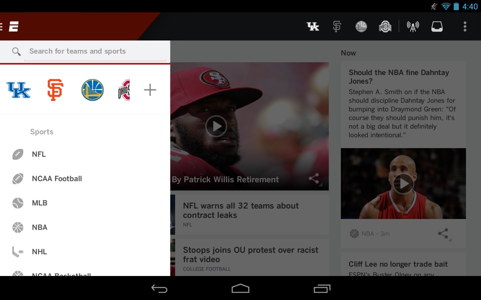 ESPN for Android - Download the APK from Uptodown