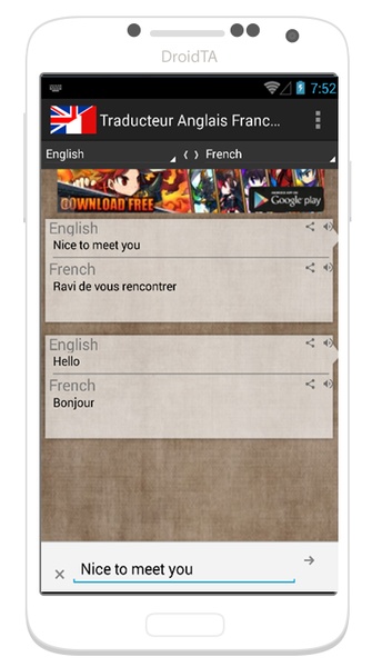 Traducteur Anglais Francais - Preview 1