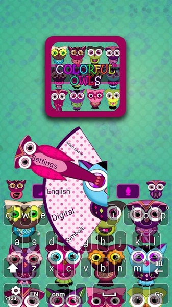 Owls Colorful Go Keyboard - Preview 4