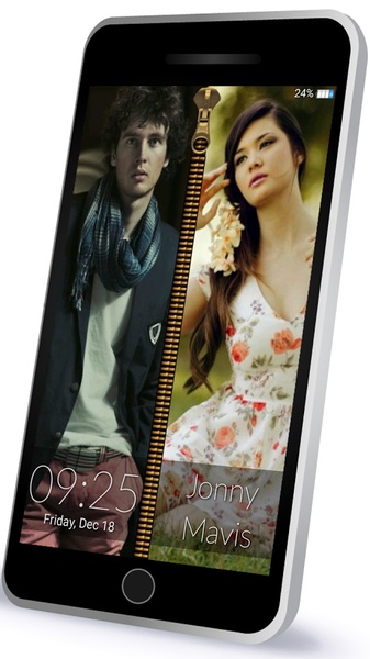 Couple Photo Zipper Lock Screen - Preview 1