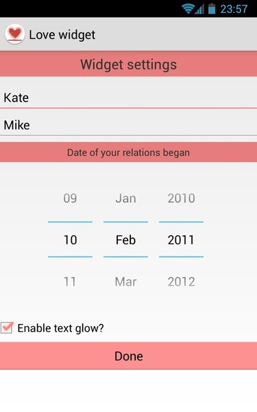Love widget - Preview 1