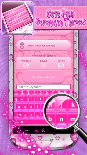 Cute Pink Keyboard Themes - Preview 4